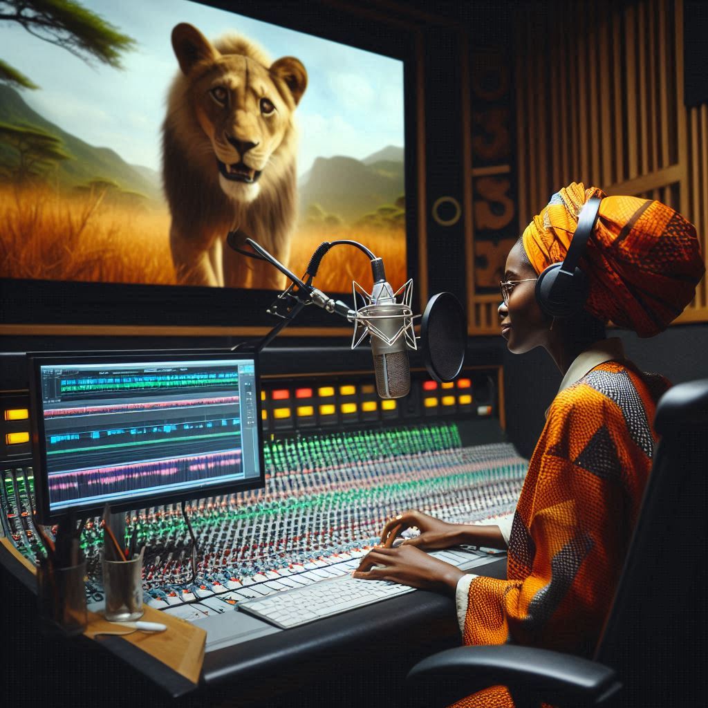 doublage de film dans un studio africain